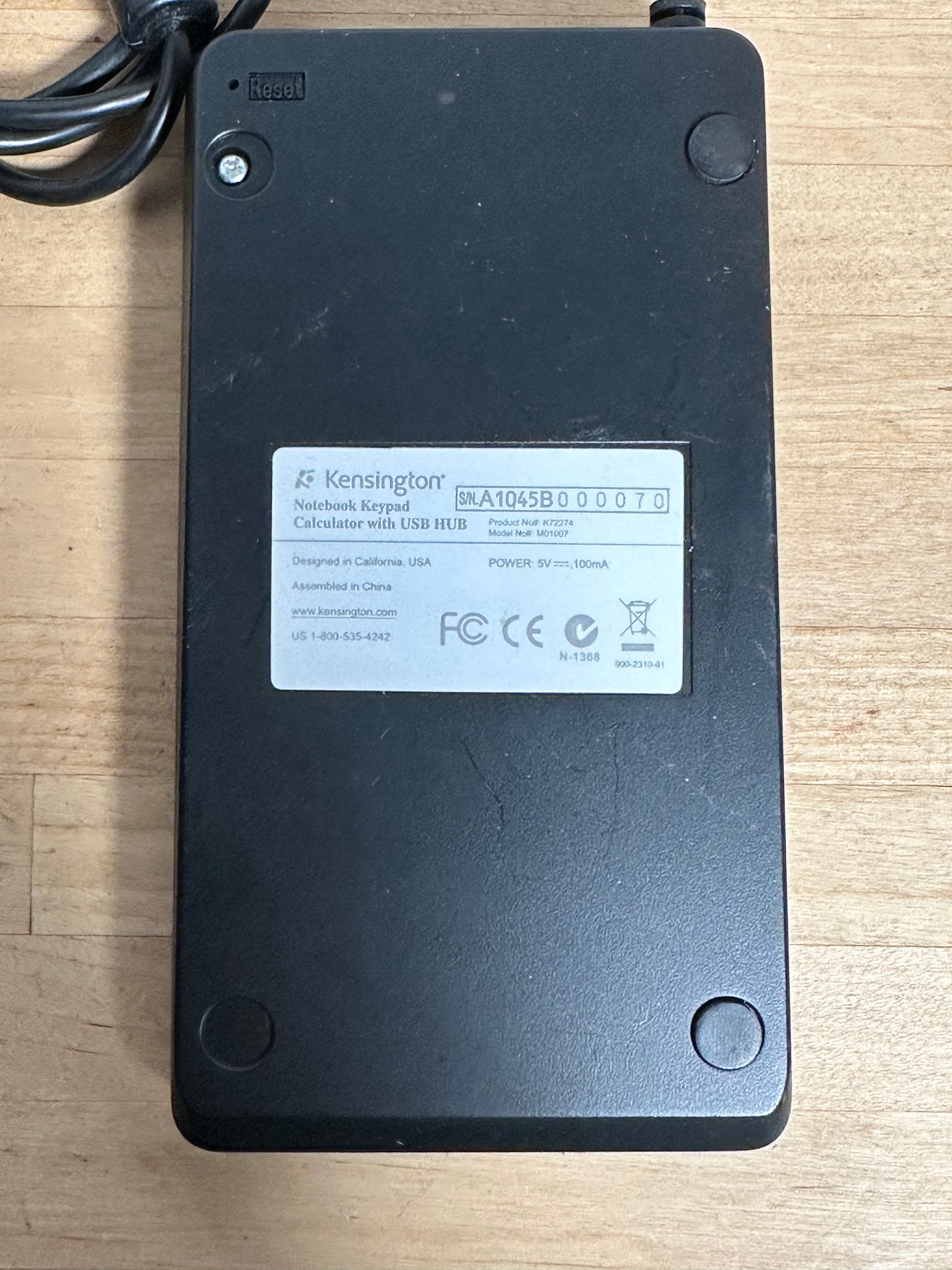 Kensington external USB number-pad